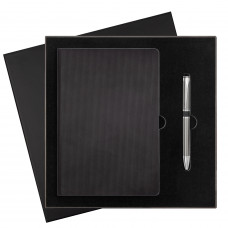Подарочный набор Rain/iP, черный (ежедневник недат А5, ручка) Подарочный набор Rain/iP, черный (ежедневник недат А5, ручка)