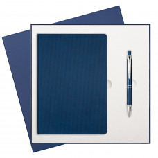 Подарочный набор Rain/Crocus, синий (ежедневник недат А5, ручка) Подарочный набор Rain/Crocus, синий (ежедневник недат А5, ручка)